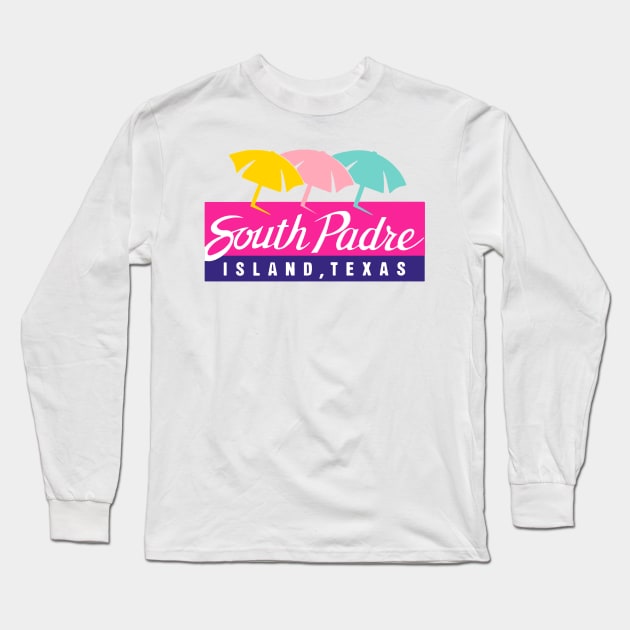 South Padre Island Flag Long Sleeve T-Shirt by zsonn